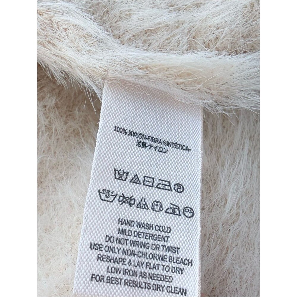 Free People Once In A Lifetime Cardigan Ivory S Shaggy Wool Blend Long Open Boho - Picture 11 of 14